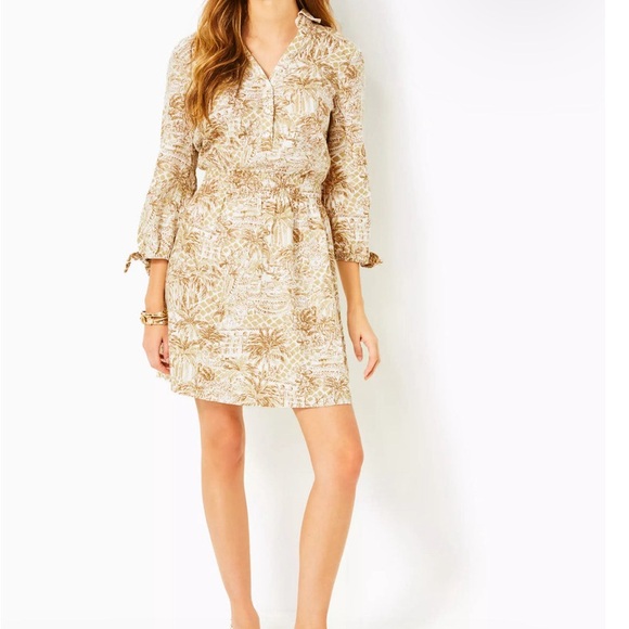 Lilly Pulitzer Sz 2 Abralynn Long Sleeve Shirt dress - Picture 3 of 4
